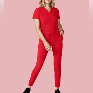 NWT Mandala scrub set. Red. Top - large. Joggers - large in regular length.